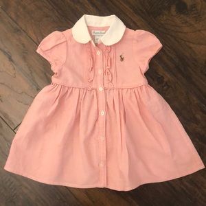 EUC Ralph Lauren 9mo pink 100% cotton dress